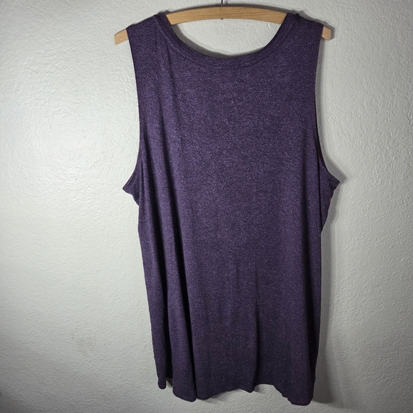 LOGO By Lori Goldstein Purple Tunic Tank Top Plus Size 2X Sleeveless Crew Neck - Picture 2 of 15